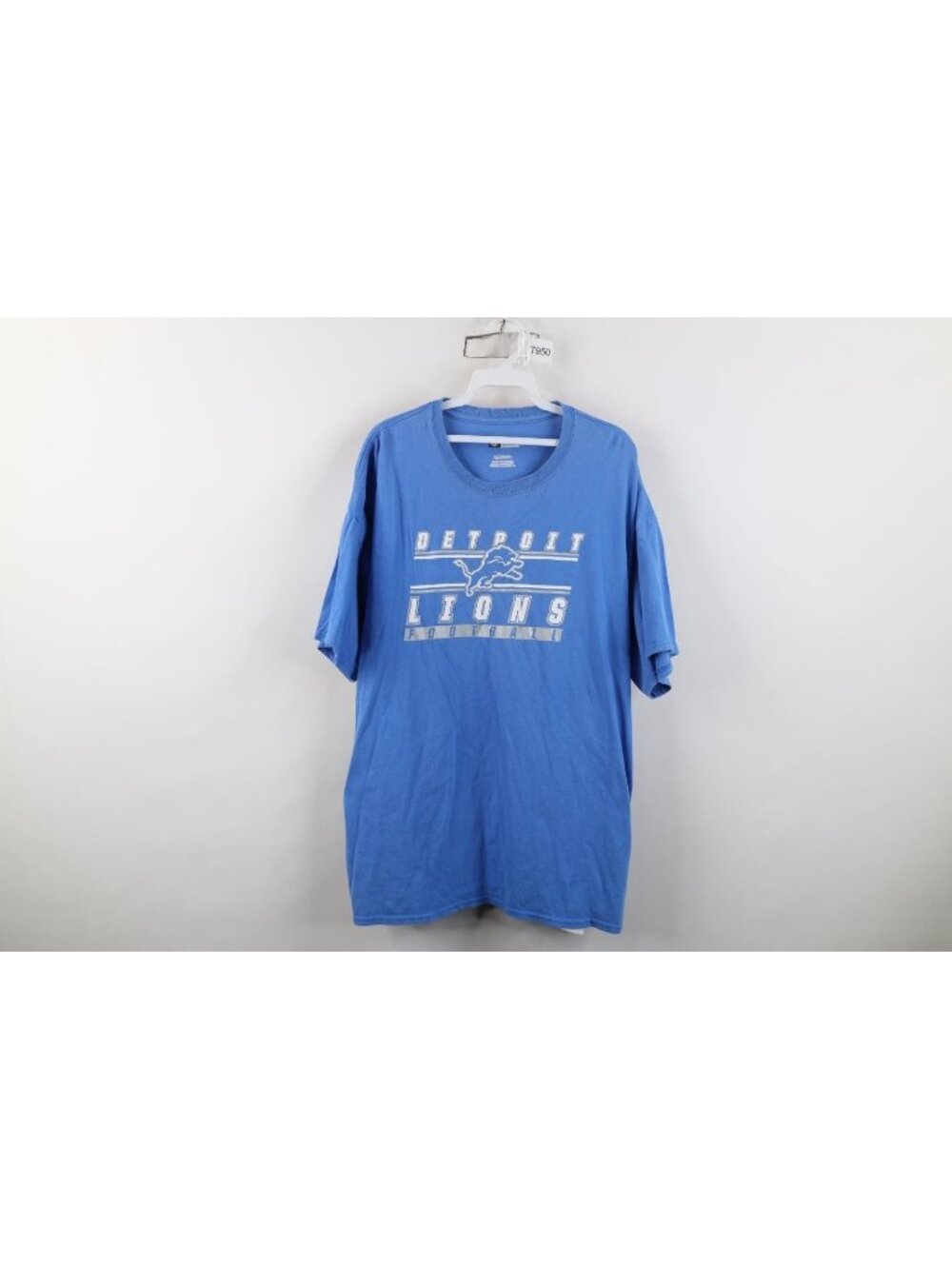 Vintage Y2K Detroit Lions Football T-Shirt Mens Size 2XL Blue Short Sleeve Faded